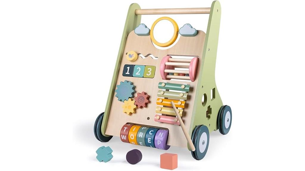wooden baby walker wheels