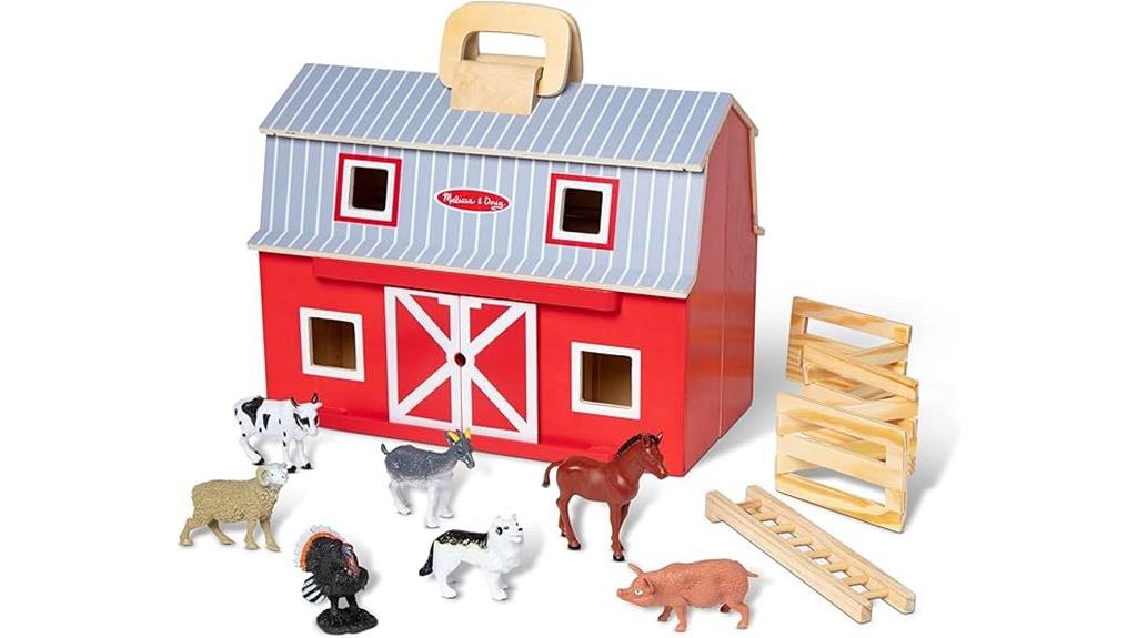 wooden barn with animals