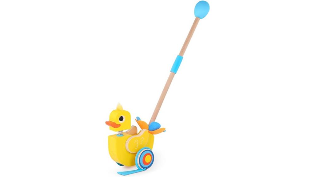 wooden duck push toy