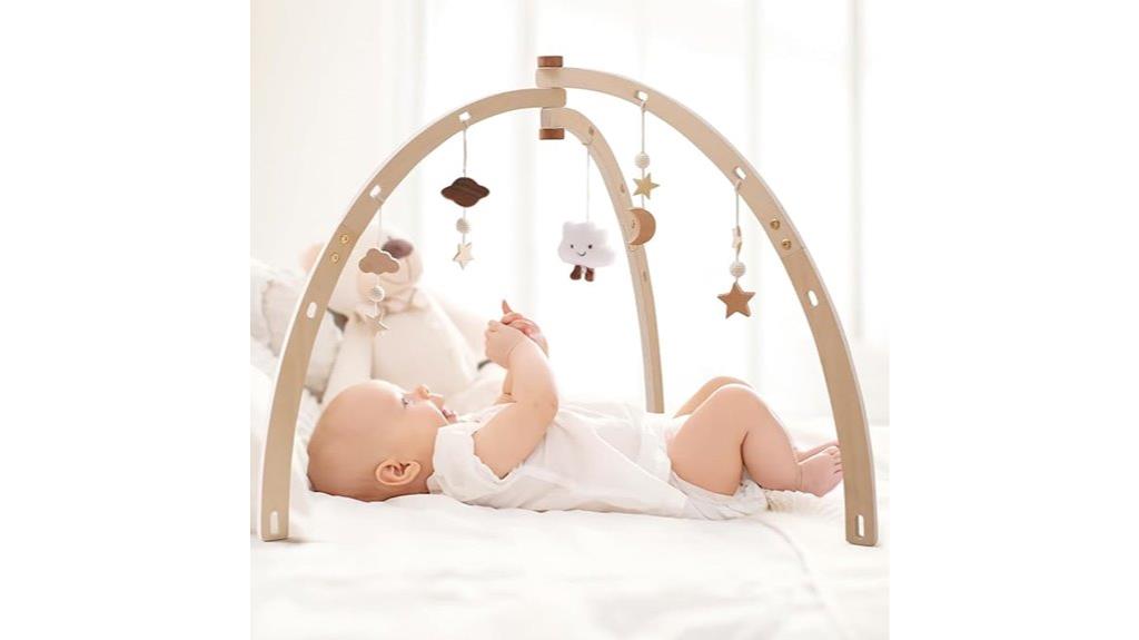 wooden infant activity gym