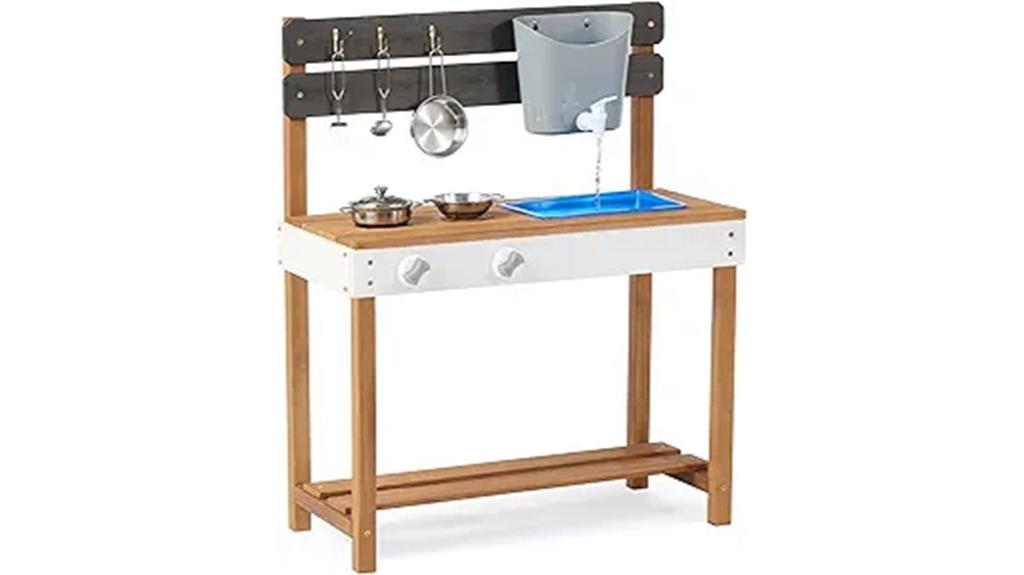 wooden kids cooking set