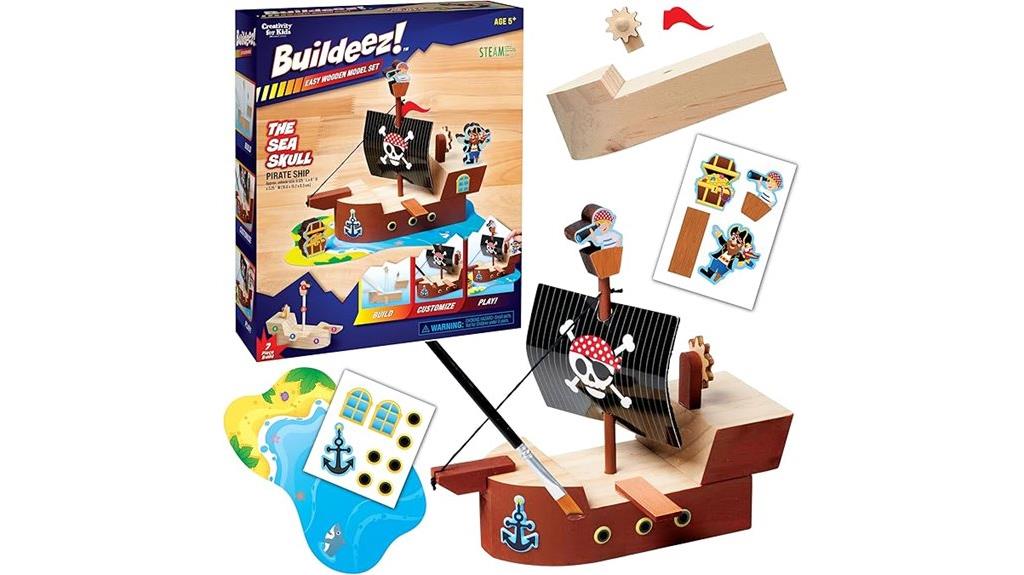 wooden pirate ship model
