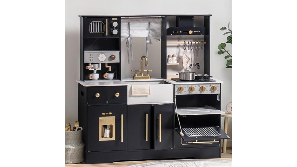 wooden play kitchen set