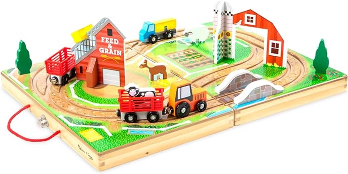 wooden tabletop farm toy