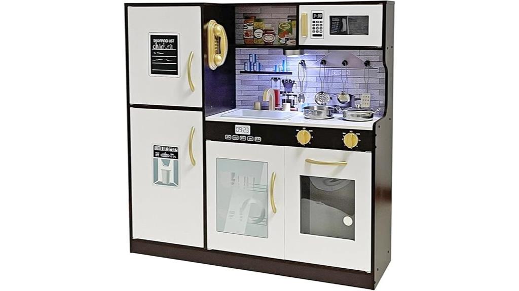 wooden toy kitchen set