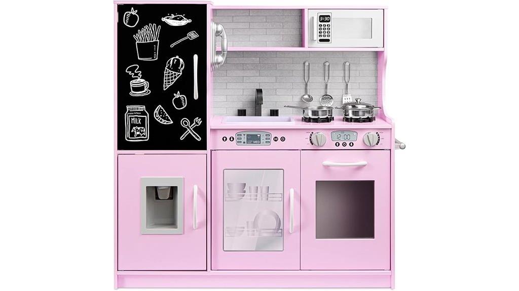 wooden toy kitchen set