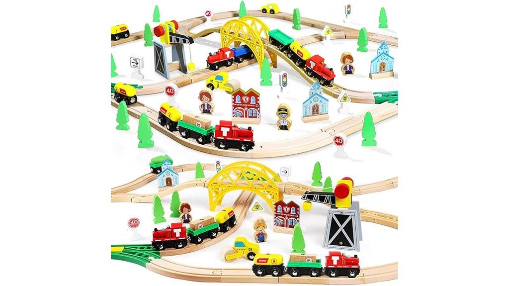 wooden train set toys