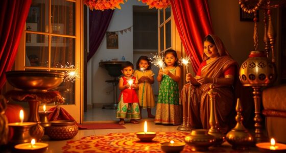 family celebrates diwali together