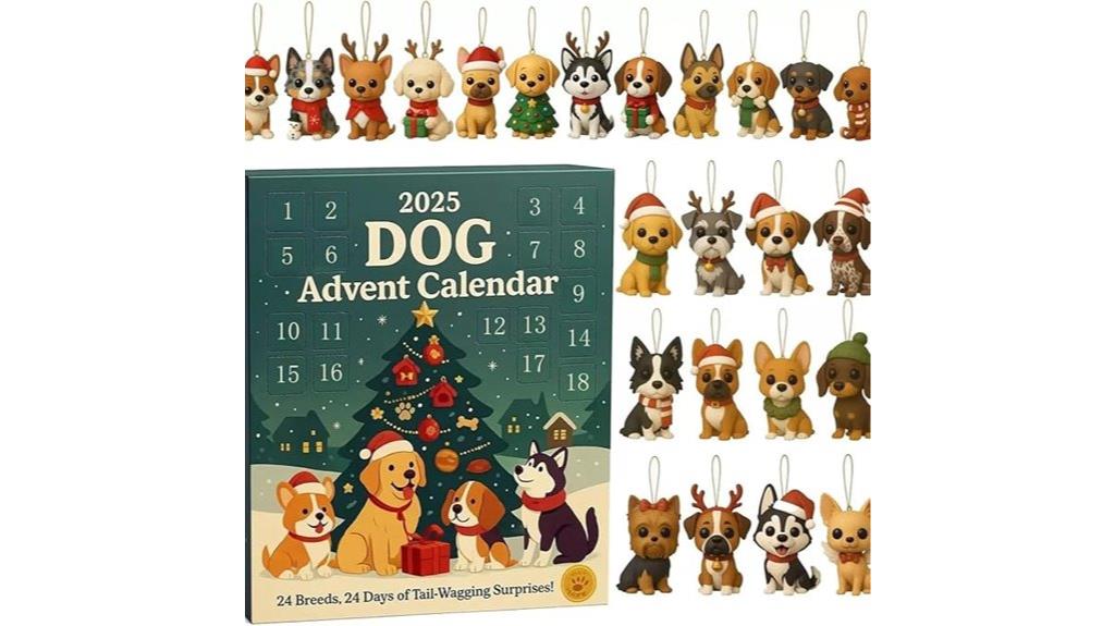 festive dog ornament countdown