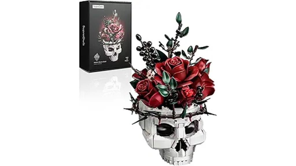 skull roses flower building