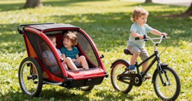 bike trailer encourages talking