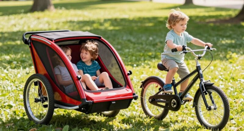 bike trailer encourages talking