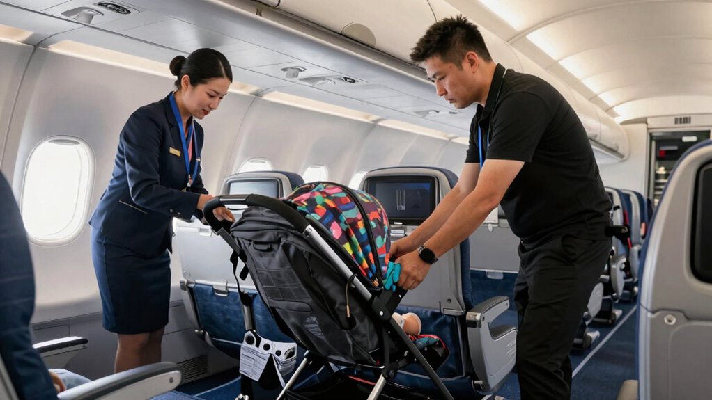 check stroller before gate