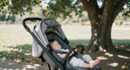 comfortable stroller nap setup