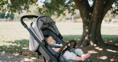 comfortable stroller nap setup