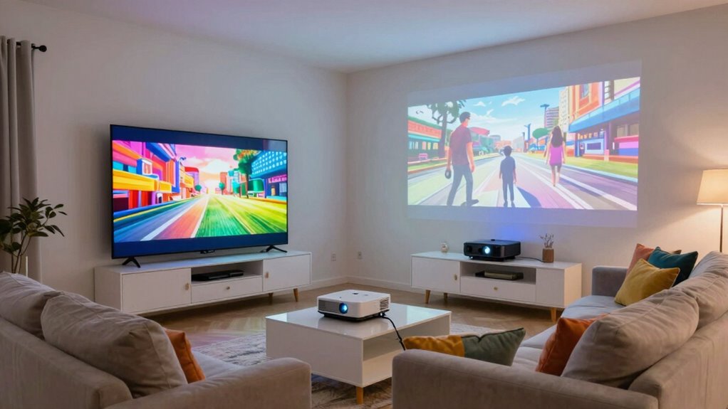 family tv and projector costs