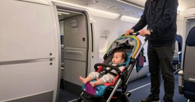 gate checking baby strollers