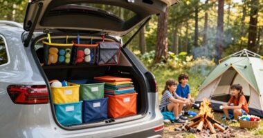 organized kid camping gear