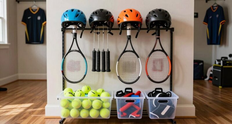 properly organize and access sports equipment