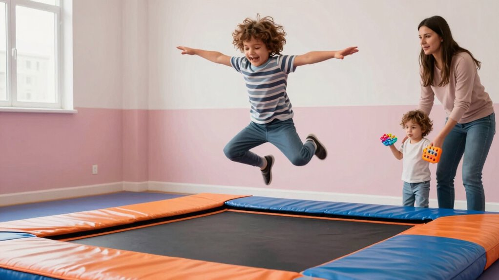 safe sensory trampoline setup