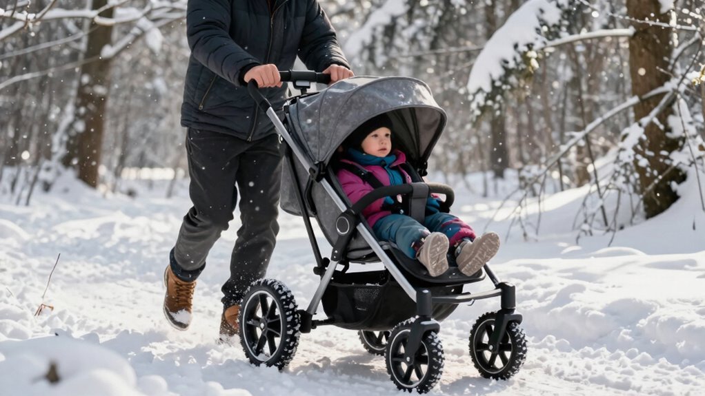 snow stroller safety features