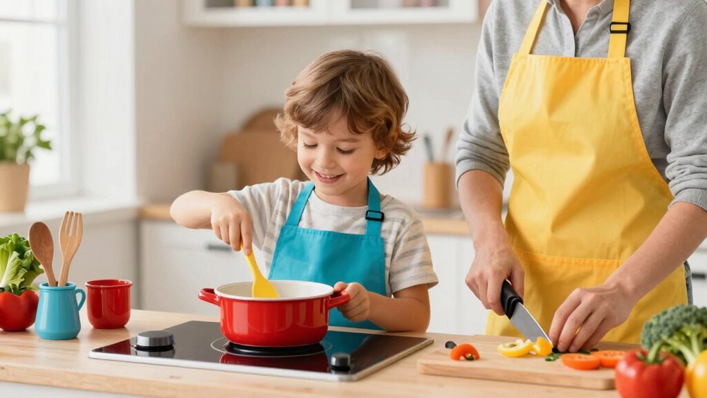 supervised safe kid cooking