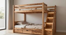 top bunk beds with storage