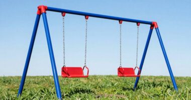 top heavy duty metal swing sets