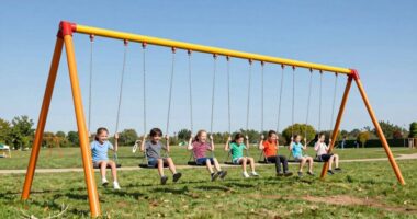 top heavy duty metal swing sets