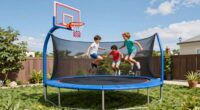 top trampoline with hoop