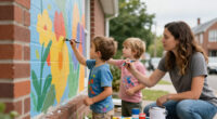 Kids Help Paint Mural In Bangor